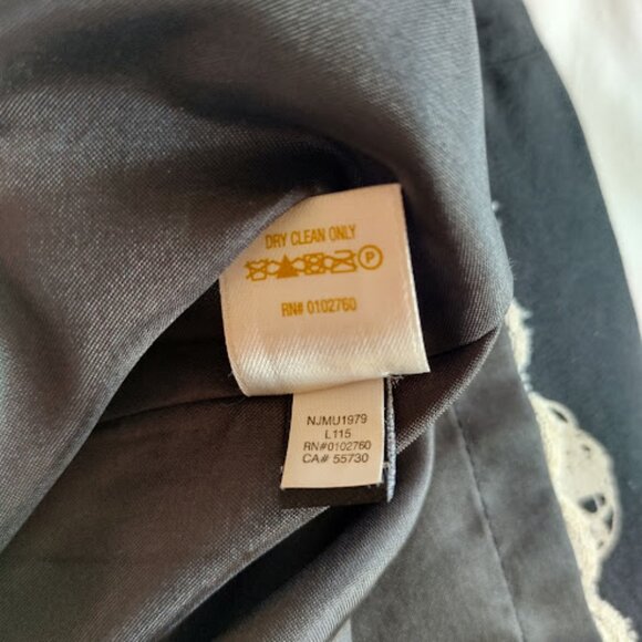 KATE SPADE Silk Polka Dot Black + Cream Shift Dress 3/4 Bell Sleeve Mod Retro 2 - Picture 15 of 15